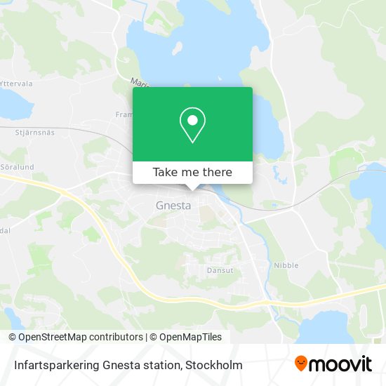 Infartsparkering Gnesta station map