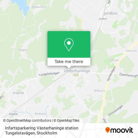 Infartsparkering Västerhaninge station Tungelstavägen map