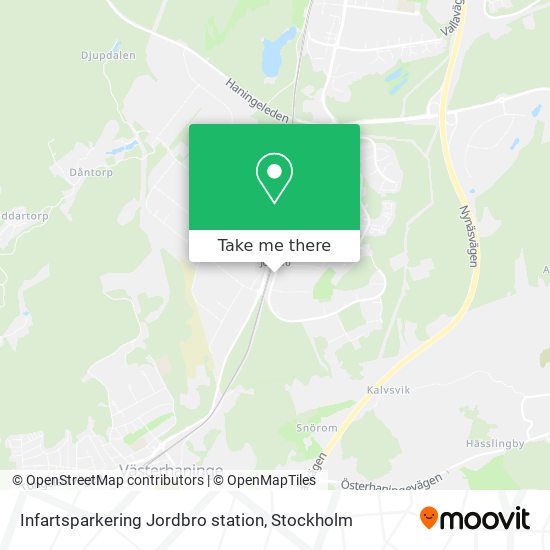 Infartsparkering Jordbro station map