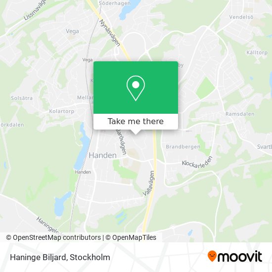 Haninge Biljard map