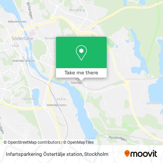 Infartsparkering Östertälje station map