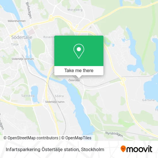 Infartsparkering Östertälje station map