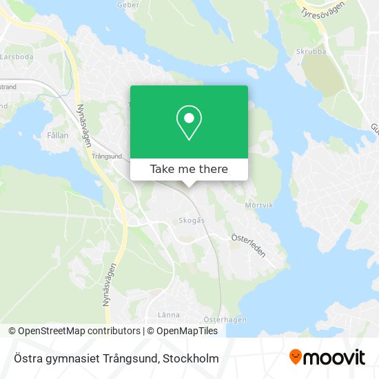 Östra gymnasiet Trångsund map