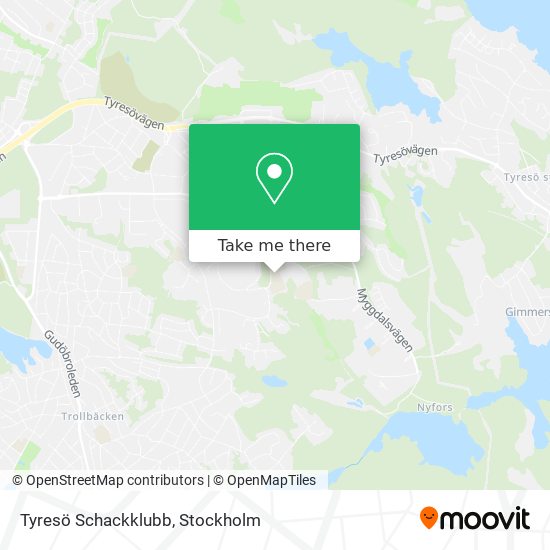 Tyresö Schackklubb map