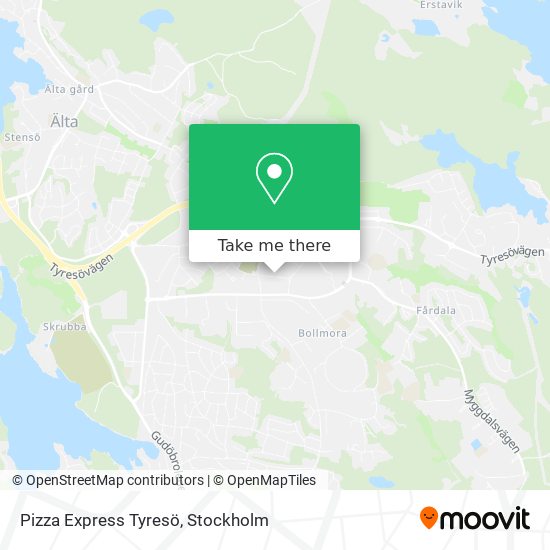 Pizza Express Tyresö map