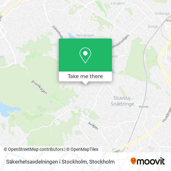 Säkerhetsavdelningen i Stockholm map