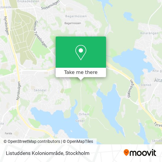 Listuddens Koloniområde map