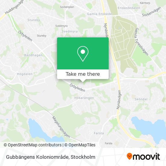 Gubbängens Koloniområde map