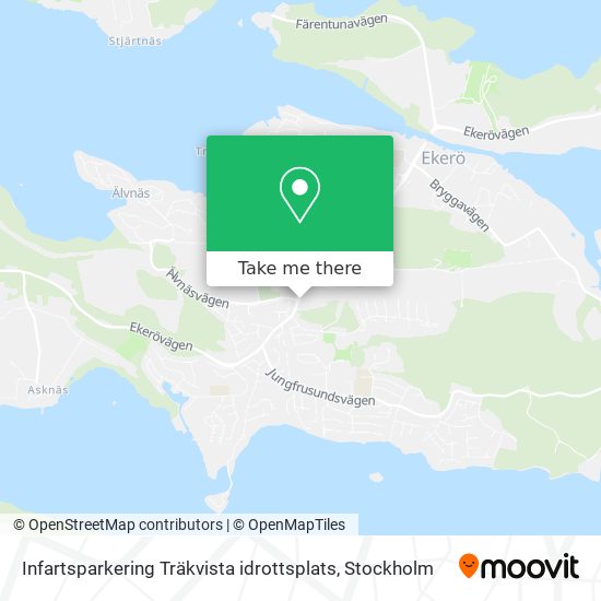 Infartsparkering Träkvista idrottsplats map