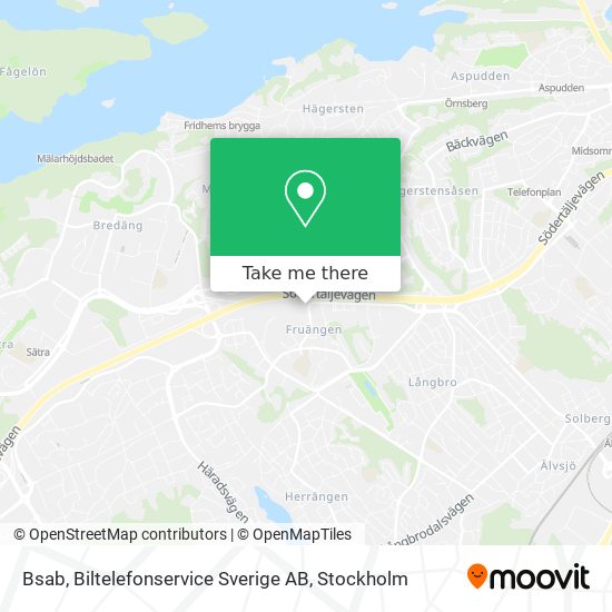 Bsab, Biltelefonservice Sverige AB map