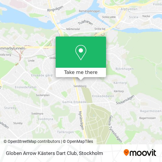 Globen Arrow Kästers Dart Club map