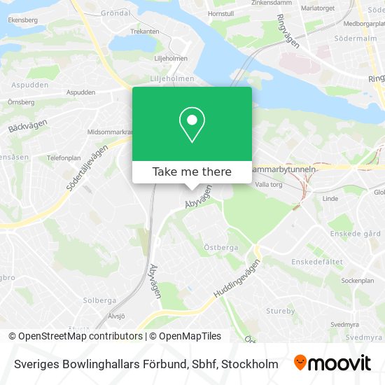 Sveriges Bowlinghallars Förbund, Sbhf map