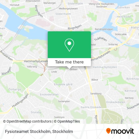 Fysioteamet Stockholm map