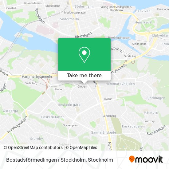 Bostadsförmedlingen i Stockholm map