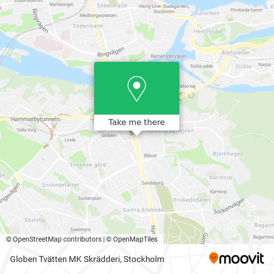 Globen Tvätten MK Skrädderi map