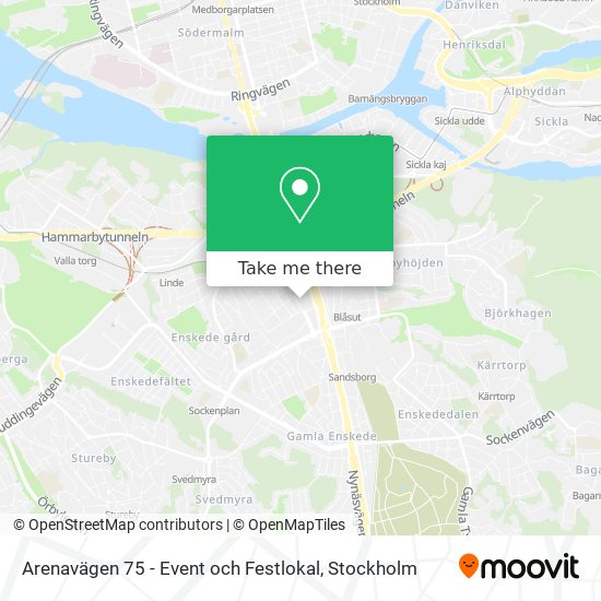 Arenavägen 75 - Event och Festlokal map