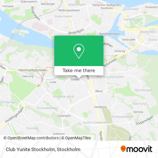 Club Yunite Stockholm map