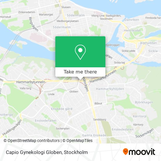 Capio Gynekologi Globen map