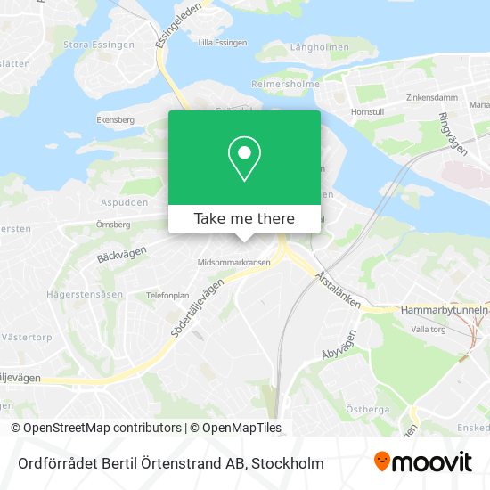 Ordförrådet Bertil Örtenstrand AB map