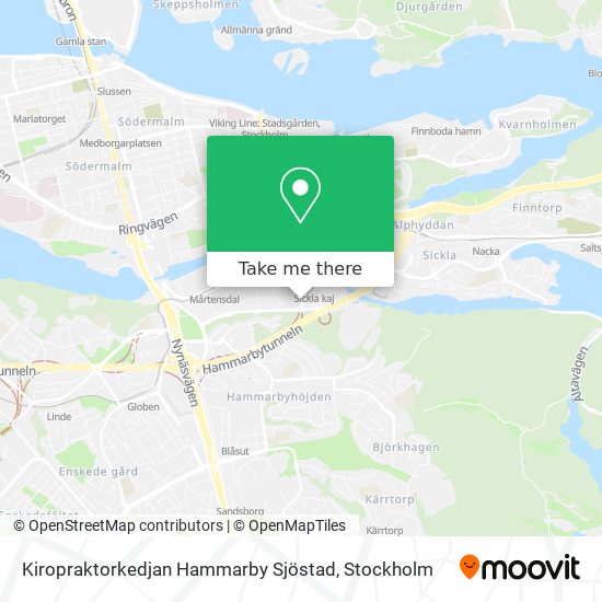 Kiropraktorkedjan Hammarby Sjöstad map