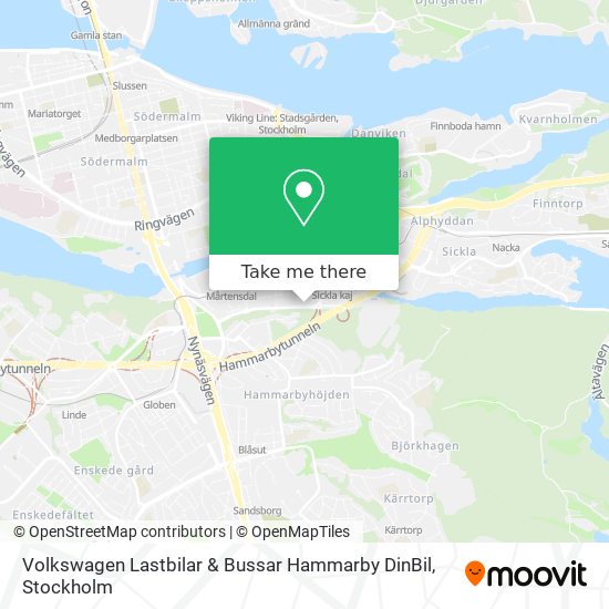 Volkswagen Lastbilar & Bussar Hammarby DinBil map