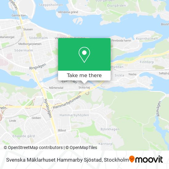 Svenska Mäklarhuset Hammarby Sjöstad map