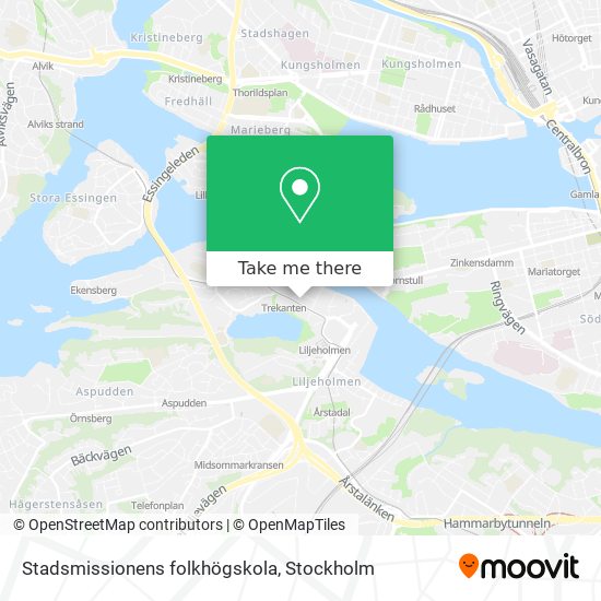 Stadsmissionens folkhögskola map