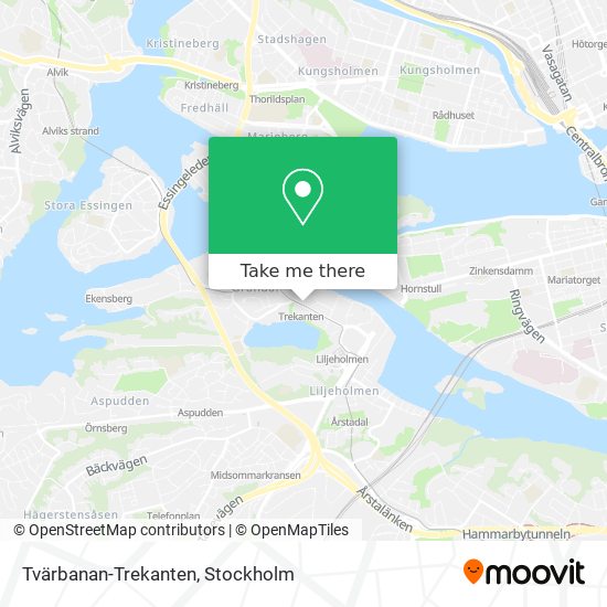 Tvärbanan-Trekanten map