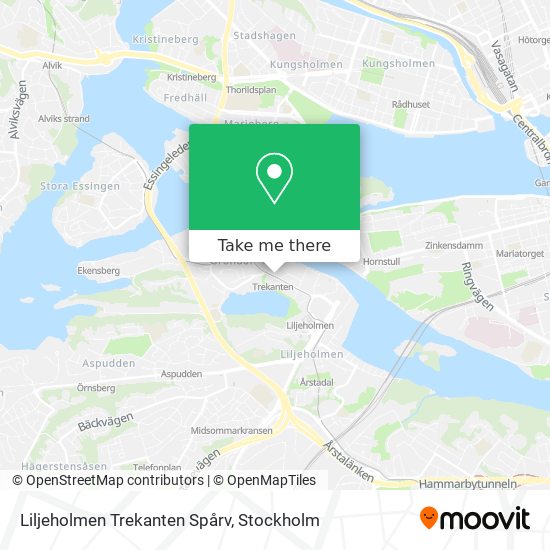 Liljeholmen Trekanten Spårv map