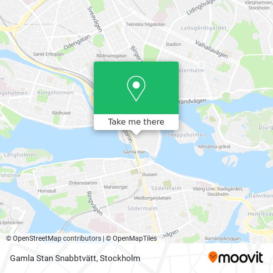 Gamla Stan Snabbtvätt map