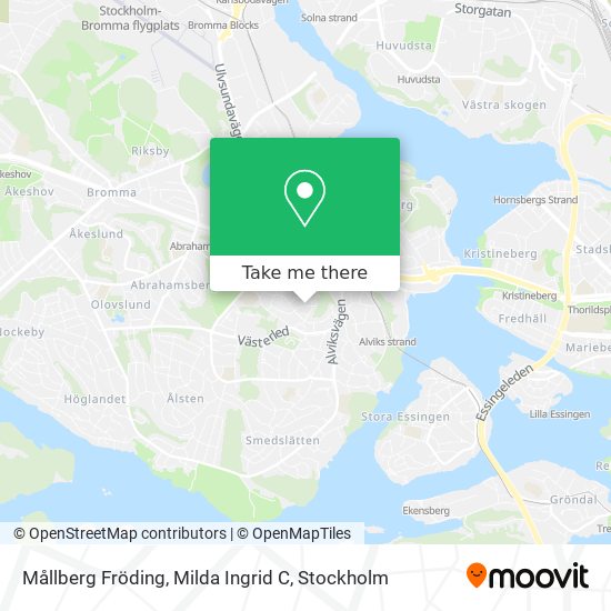 Mållberg Fröding, Milda Ingrid C map