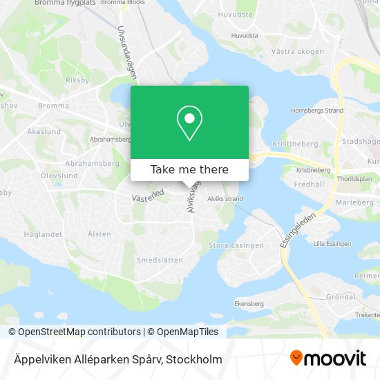 Äppelviken Alléparken Spårv map