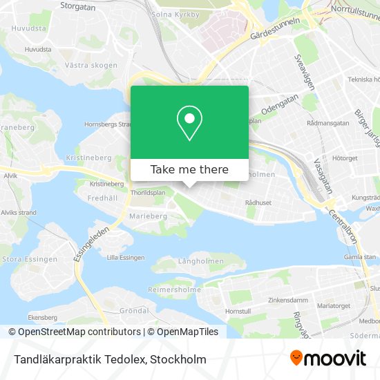 Tandläkarpraktik Tedolex map