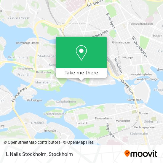 L Nails Stockholm map