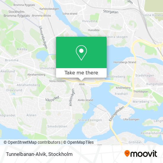 Tunnelbanan-Alvik map