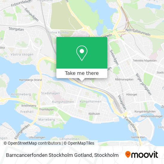 Barncancerfonden Stockholm Gotland map