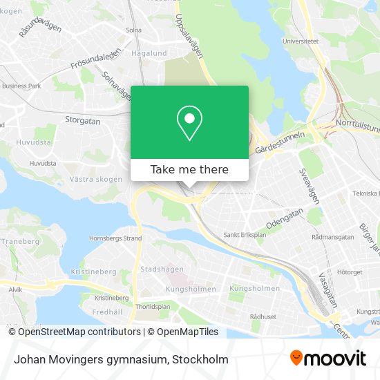 Johan Movingers gymnasium map