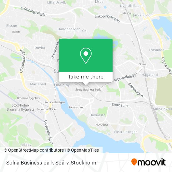 Solna Business park Spårv map