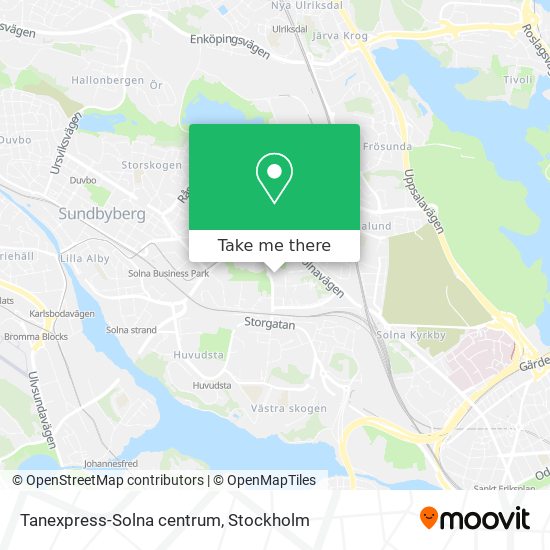 Tanexpress-Solna centrum map