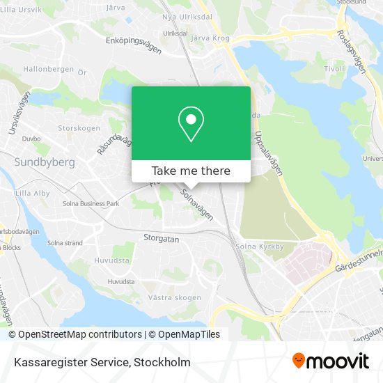 Kassaregister Service map