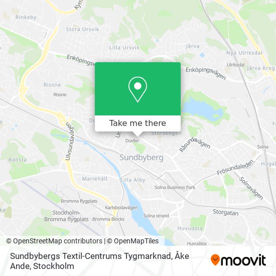 Sundbybergs Textil-Centrums Tygmarknad, Åke Ande map