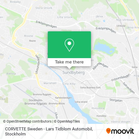 CORVETTE Sweden - Lars Tidblom Automobil map
