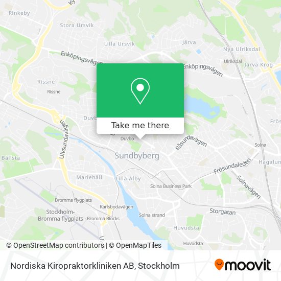 Nordiska Kiropraktorkliniken AB map