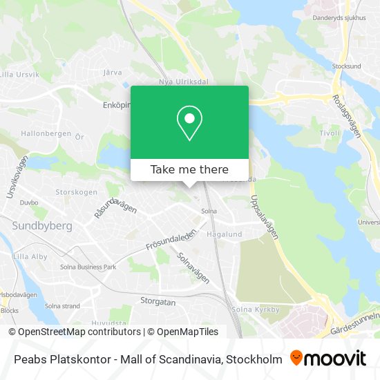 Peabs Platskontor - Mall of Scandinavia map