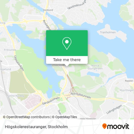 Högskolerestauranger map