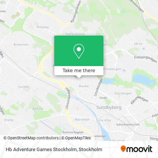 Hb Adventure Games Stockholm map