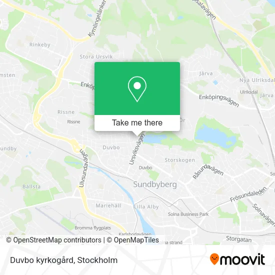 Duvbo kyrkogård map