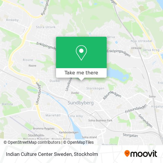 Indian Culture Center Sweden map