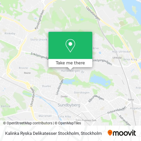 Kalinka Ryska Delikatesser Stockholm map