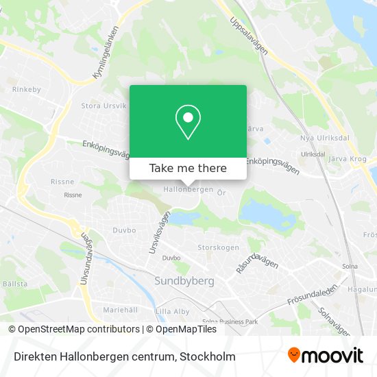 Direkten Hallonbergen centrum map